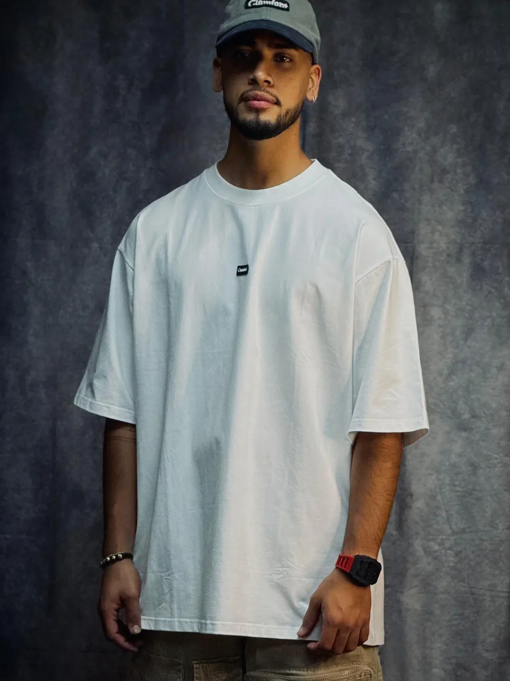 Camiseta Oversize Blanca Aplique Culture