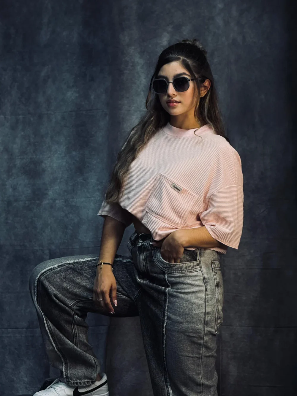 Camiseta Oversize Texturizada Bolsillo