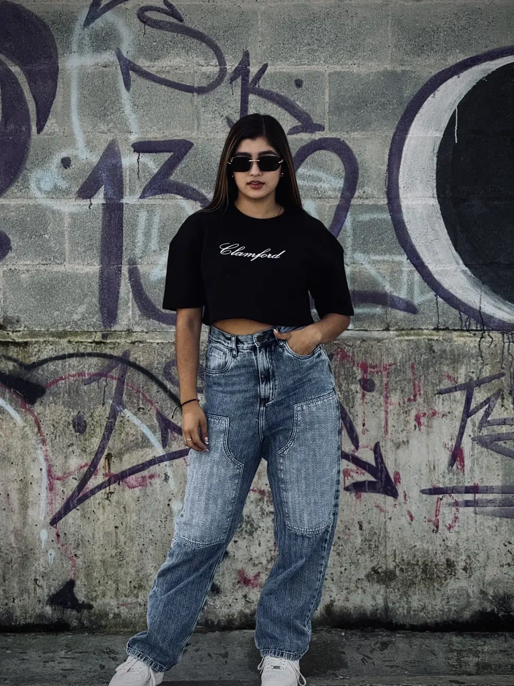 Camiseta Corta Oversize Frente Cursiva