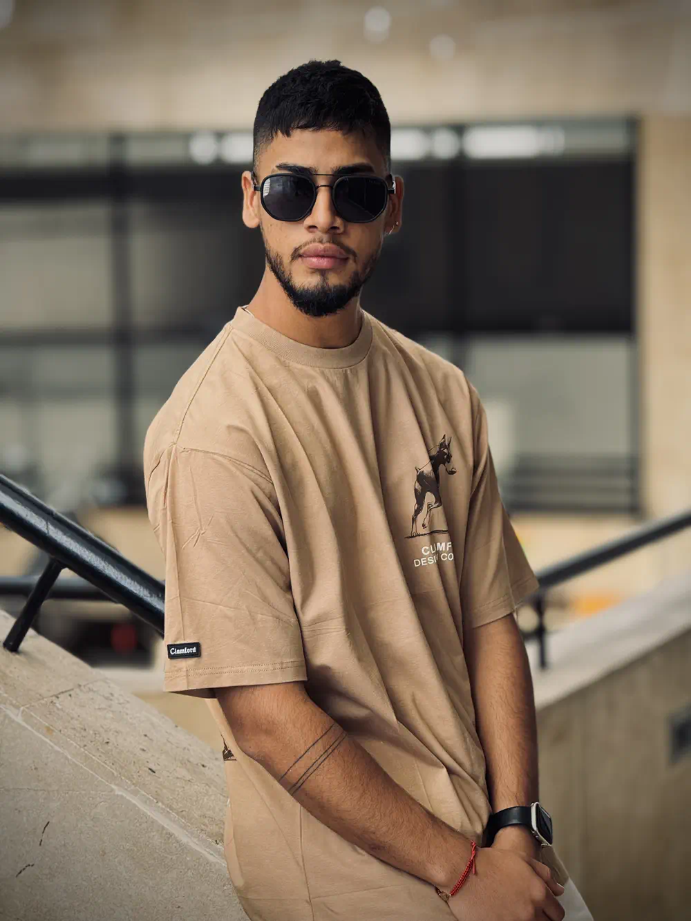 Camiseta Oversize Beige Perro