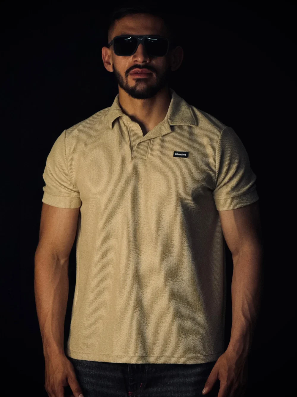 Camiseta tipo polo aplique