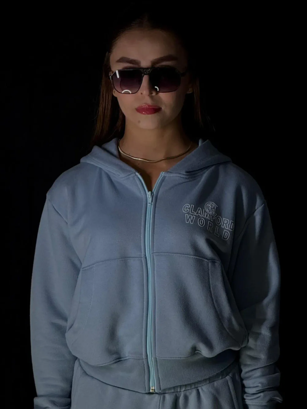 Hoddie Cremallera Azul Premium